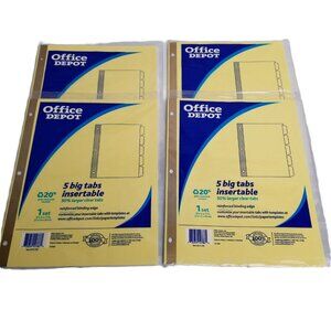 Office Depot 5 Tab Insertable Dividers Clear 4 Pack Bundle Office Organization